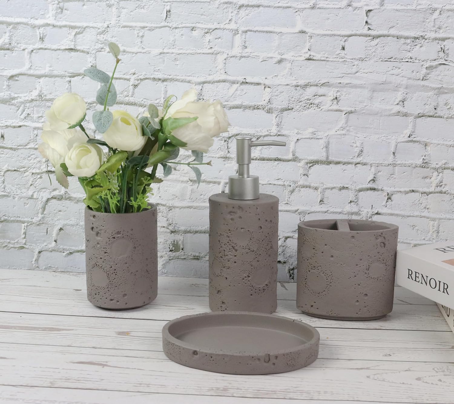 Hymmah Meteorites Bathroom Accessories Set 4 Pcs Resin