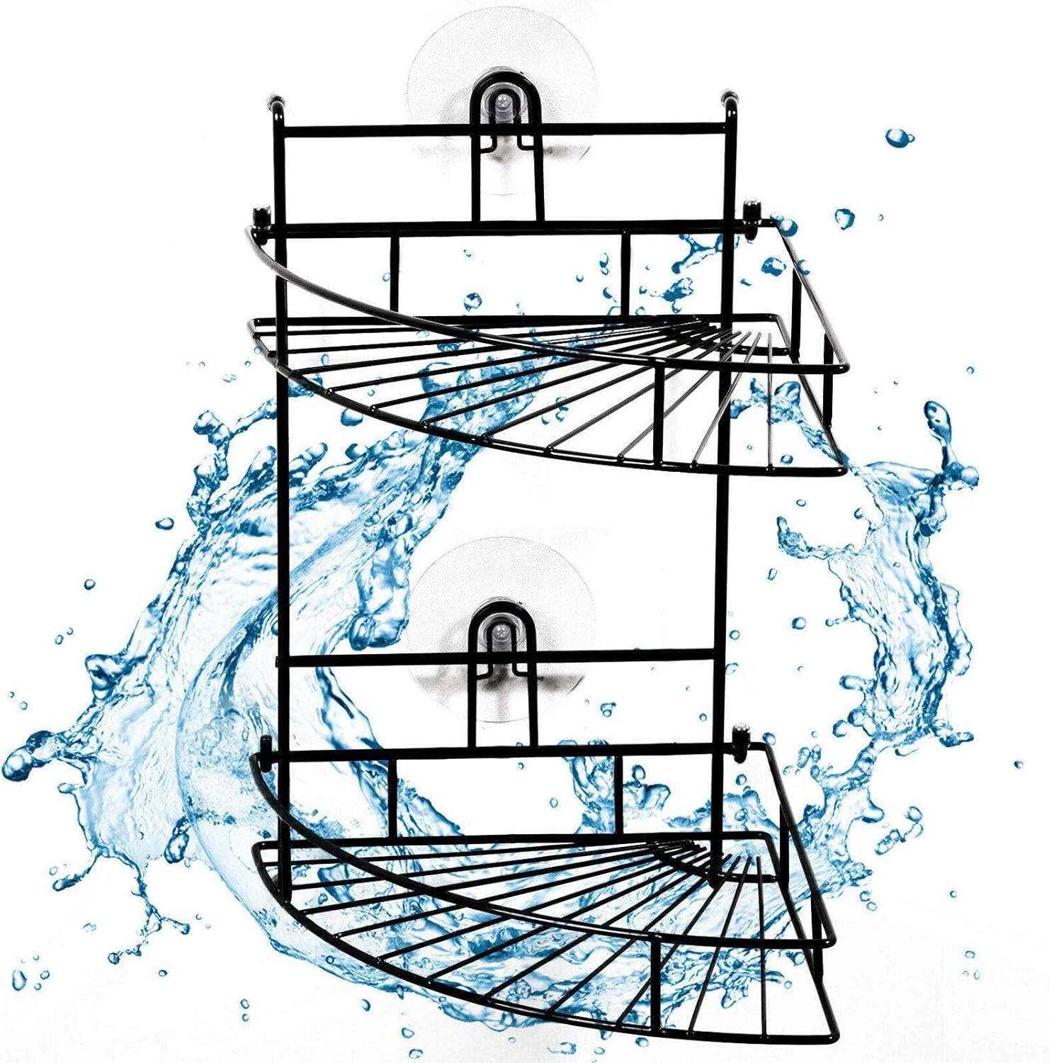 FINANCIALLY LIT LKOP 2 Shelf Metal Shower Corner Organizer