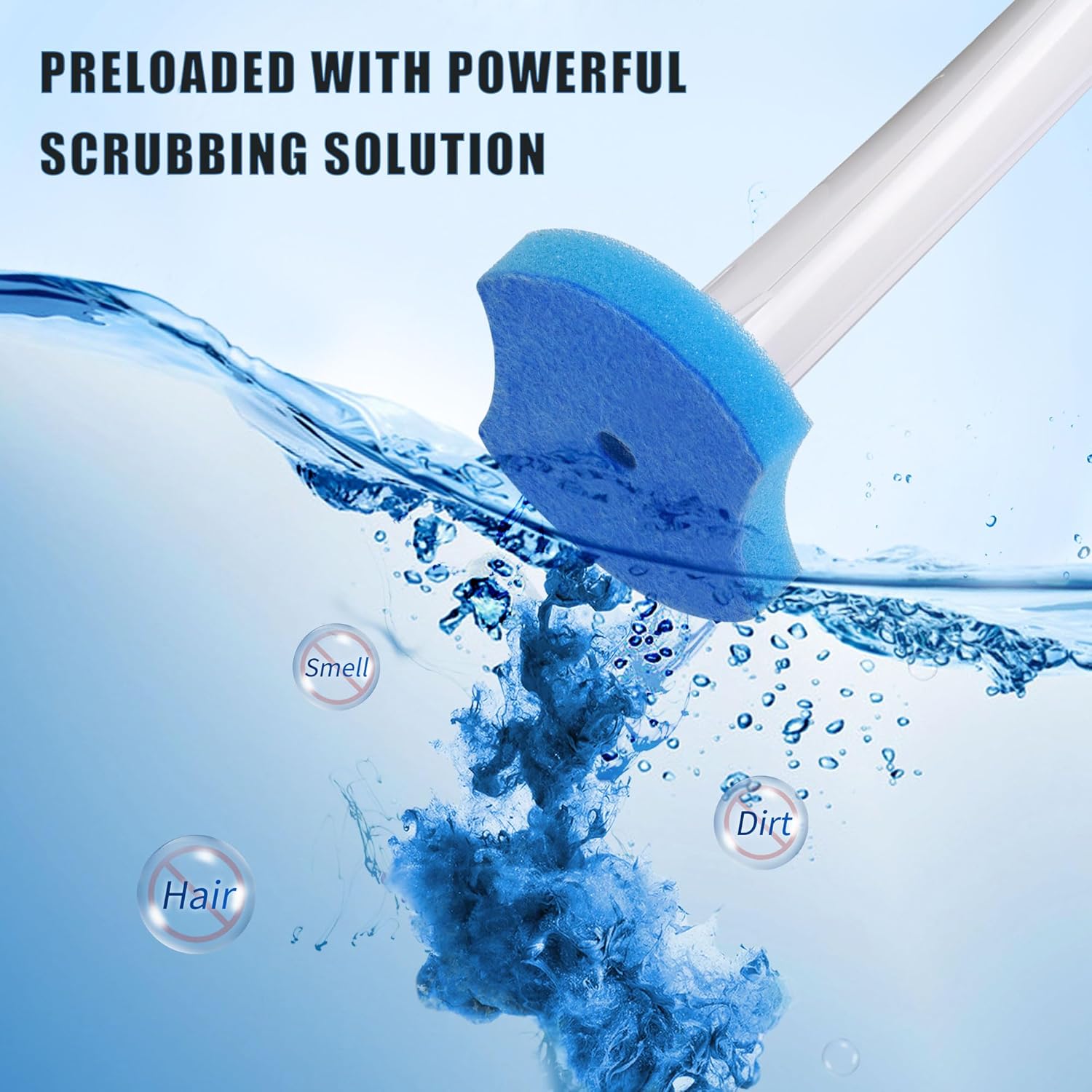 2Pack Toilet Brush and Holder with 16 Refills and Scrubbing Solution