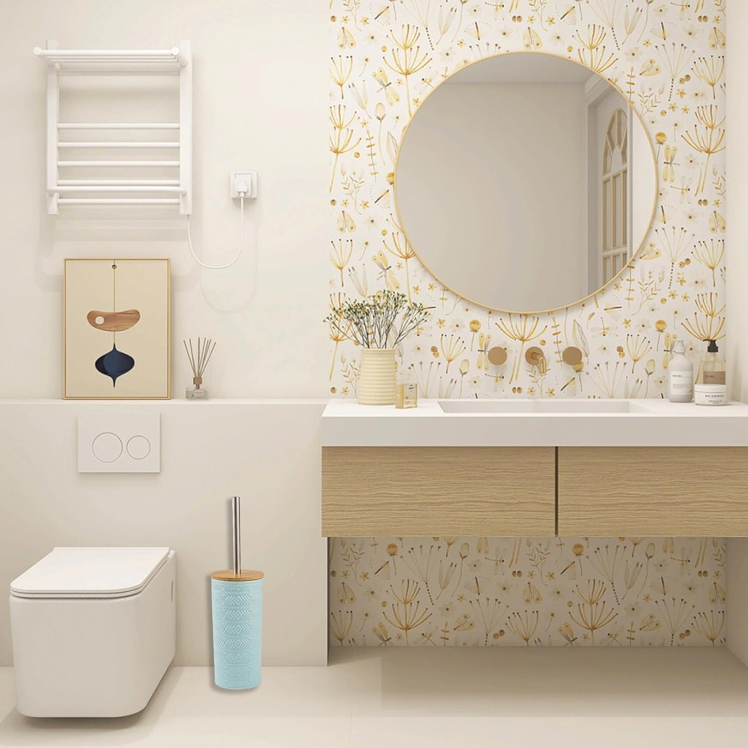 HAIJUFX Toilet Brush Holder Set - Baby Blue