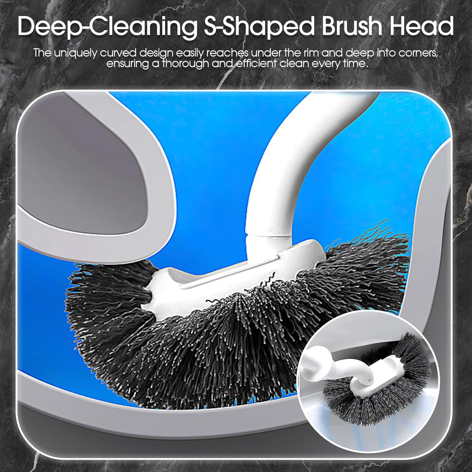 Honeydak 6-Piece Toilet Brush Set with Holder and Caddy