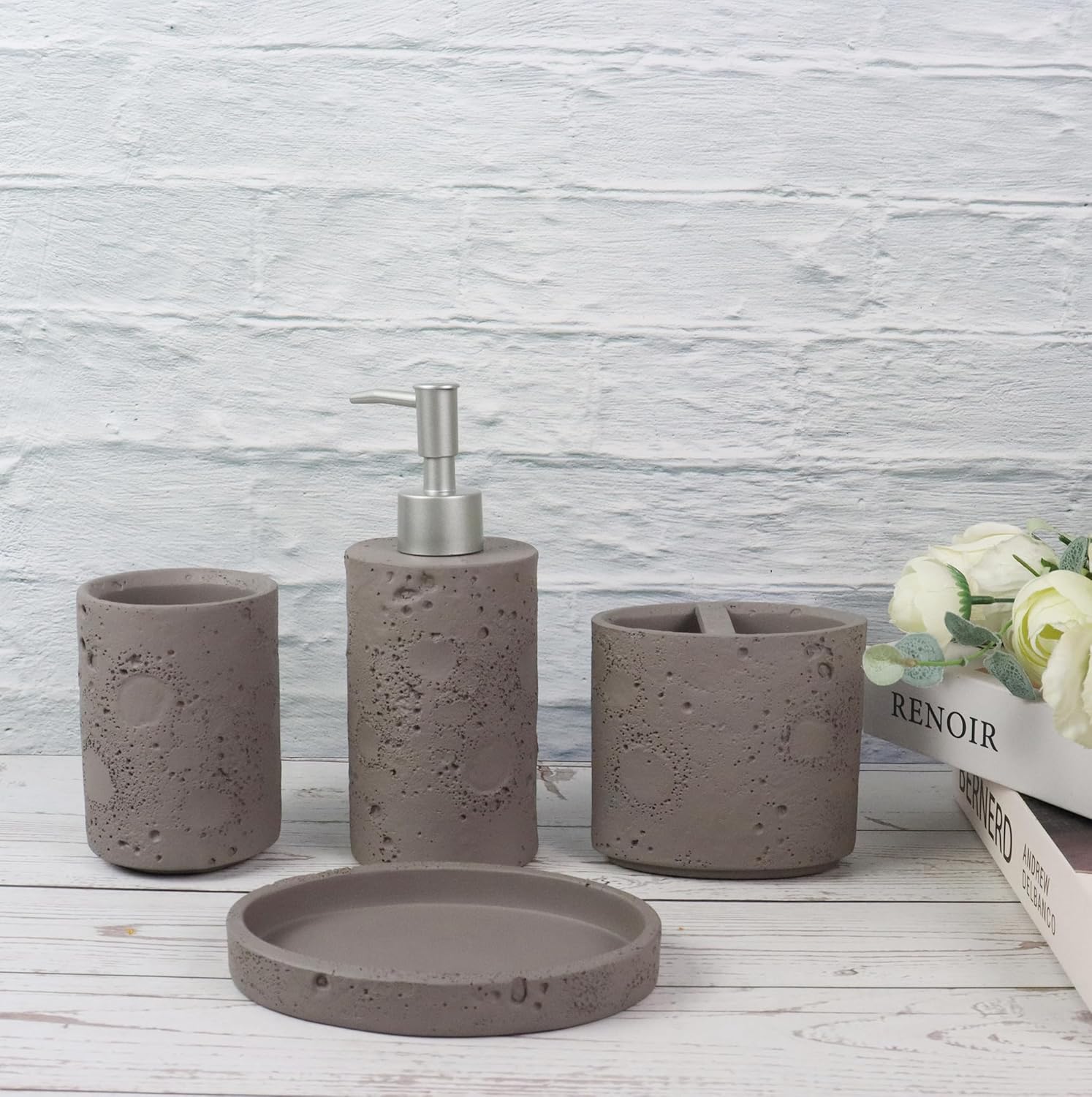 Hymmah Meteorites Bathroom Accessories Set 4 Pcs Resin
