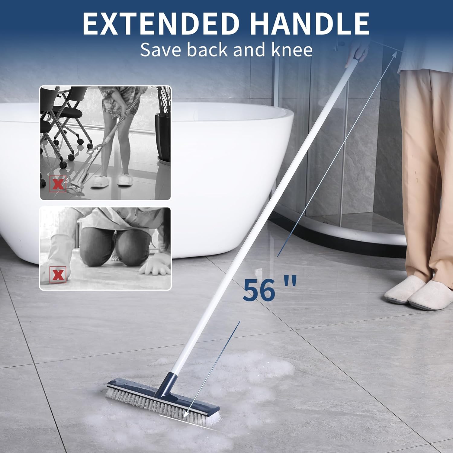 BOOMJOY Floor Scrub Brush Toilet Brush Set