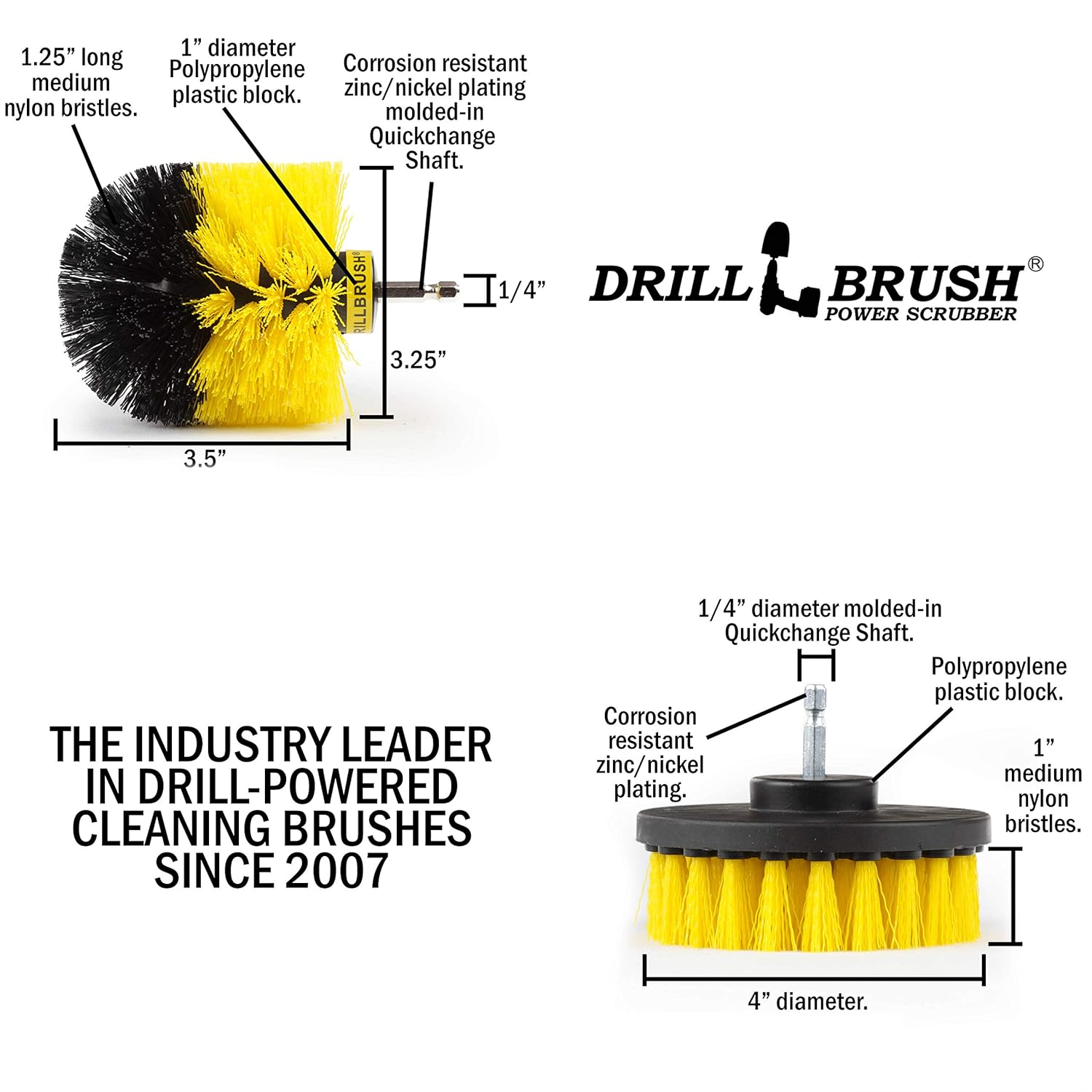 Drillbrush 2-Piece Shower Cleaning Brush Set