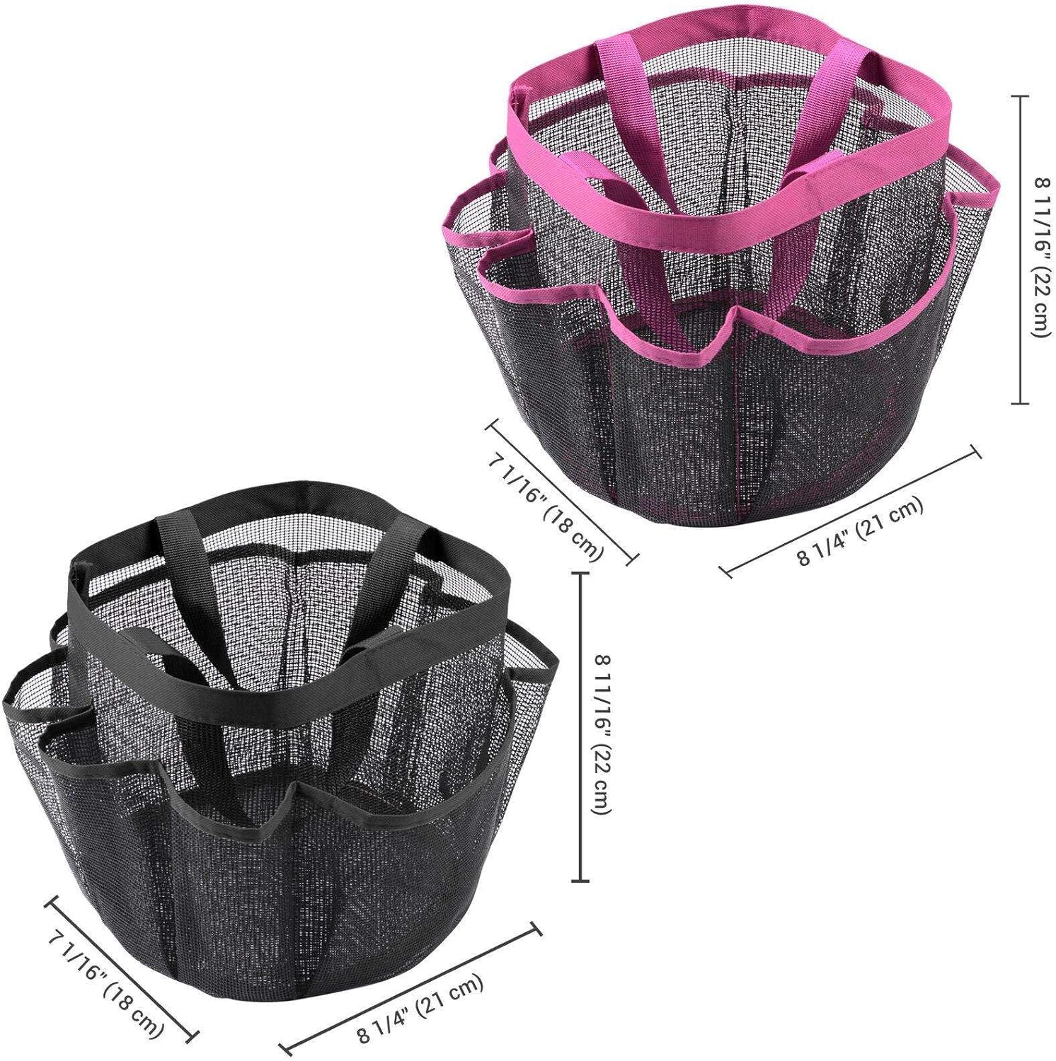 FINANCIALLY LIT 2 Pack Mesh Shower Caddy with 8 Pockets