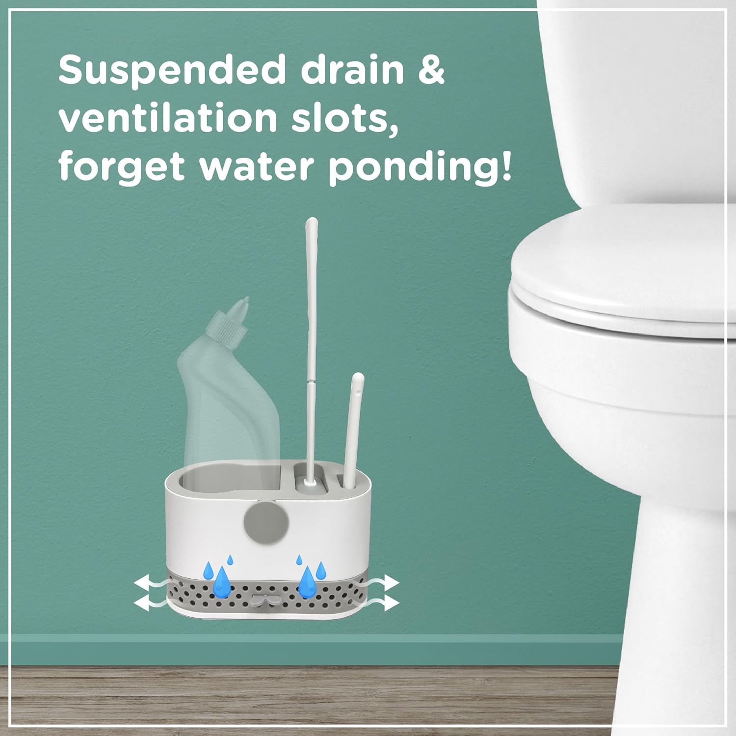 Silicone Toilet Brush Set with Holder and Ventilation Base