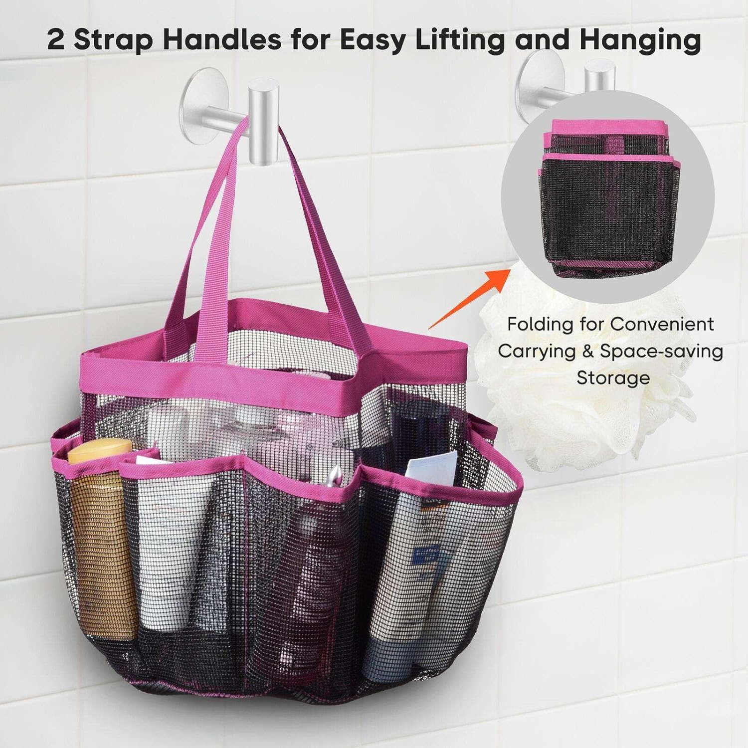 FINANCIALLY LIT 2 Pack Pink Shower Caddy Bag
