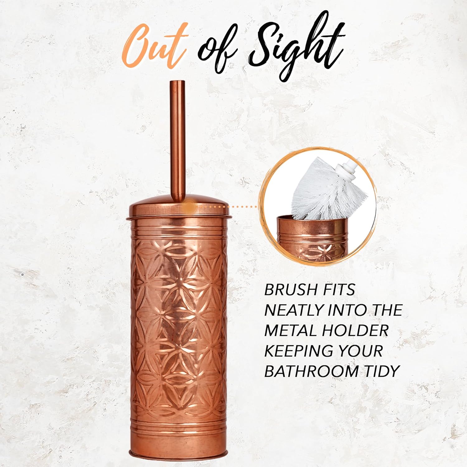 Autumn Alley Copper Toilet Bowl Brush with Holder