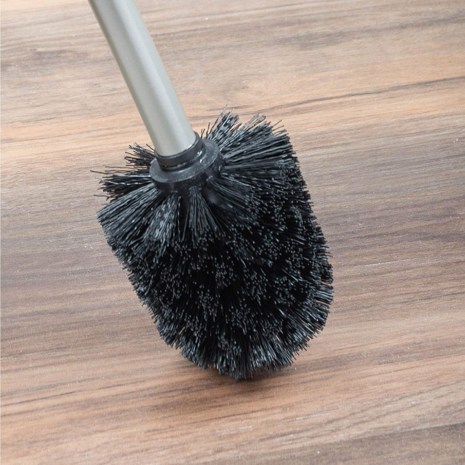 JS Jackson Supplies Sleek Toilet Brush with Metal Handle - Brushed Nickel