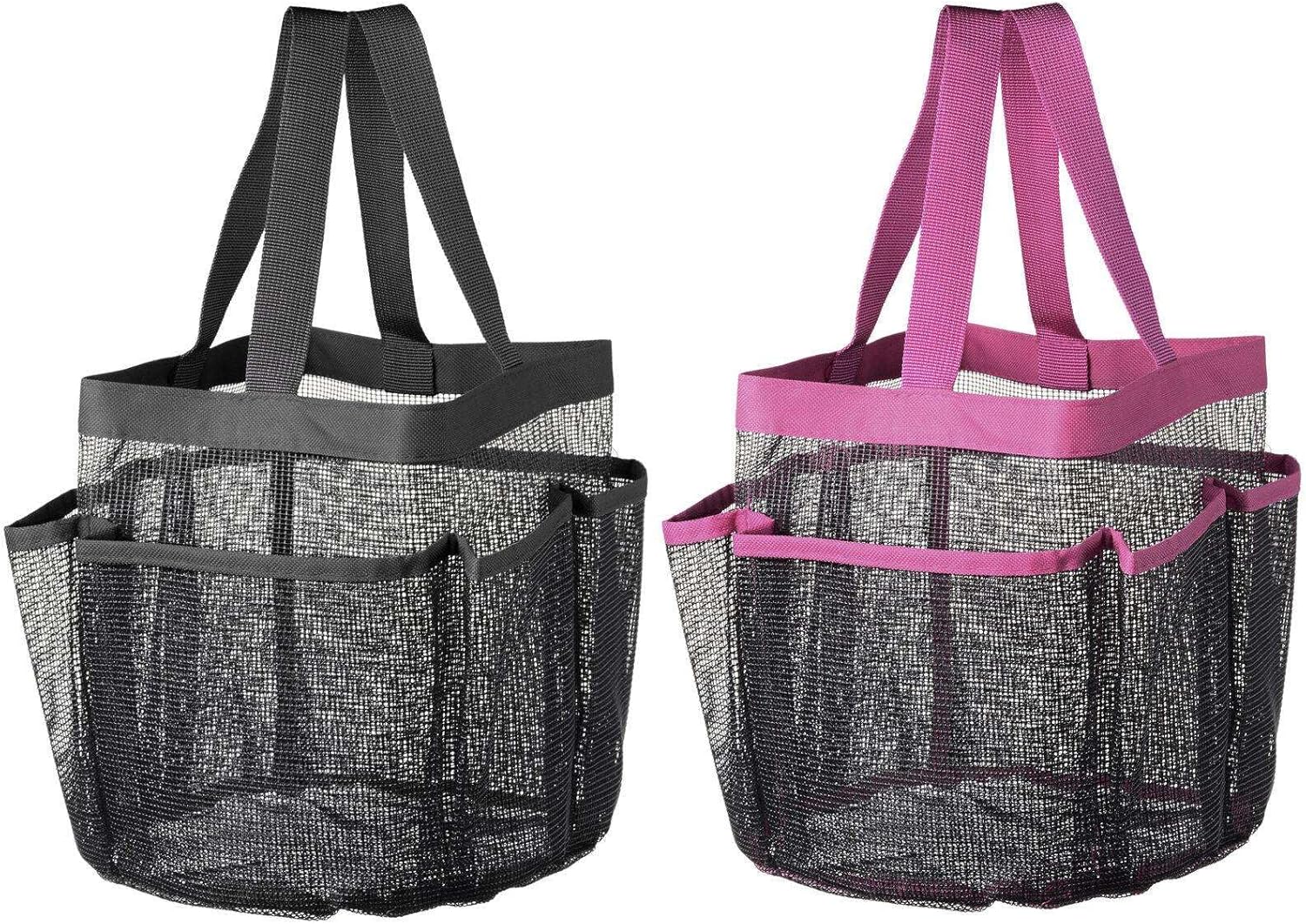 FINANCIALLY LIT 2 Pack Mesh Shower Caddy with 8 Pockets