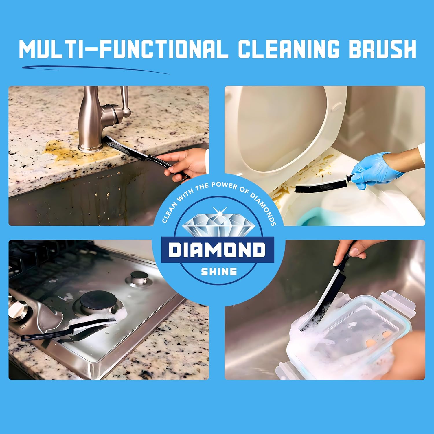 Diamond Shine 2-Pack Hard Bristle Crevice Cleaning Brush