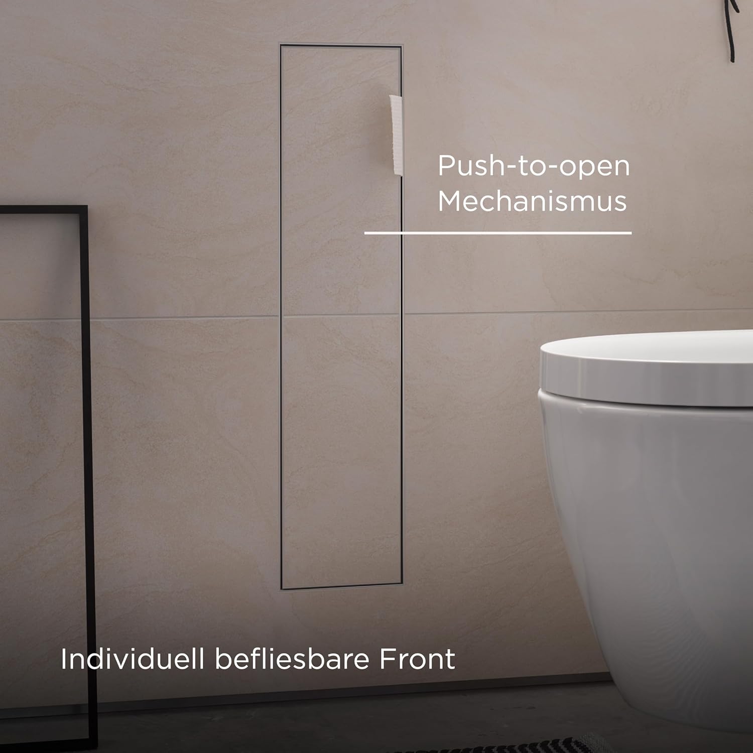 Emco Asis Plus Flush Mount Toilet Brush Cabinet 1