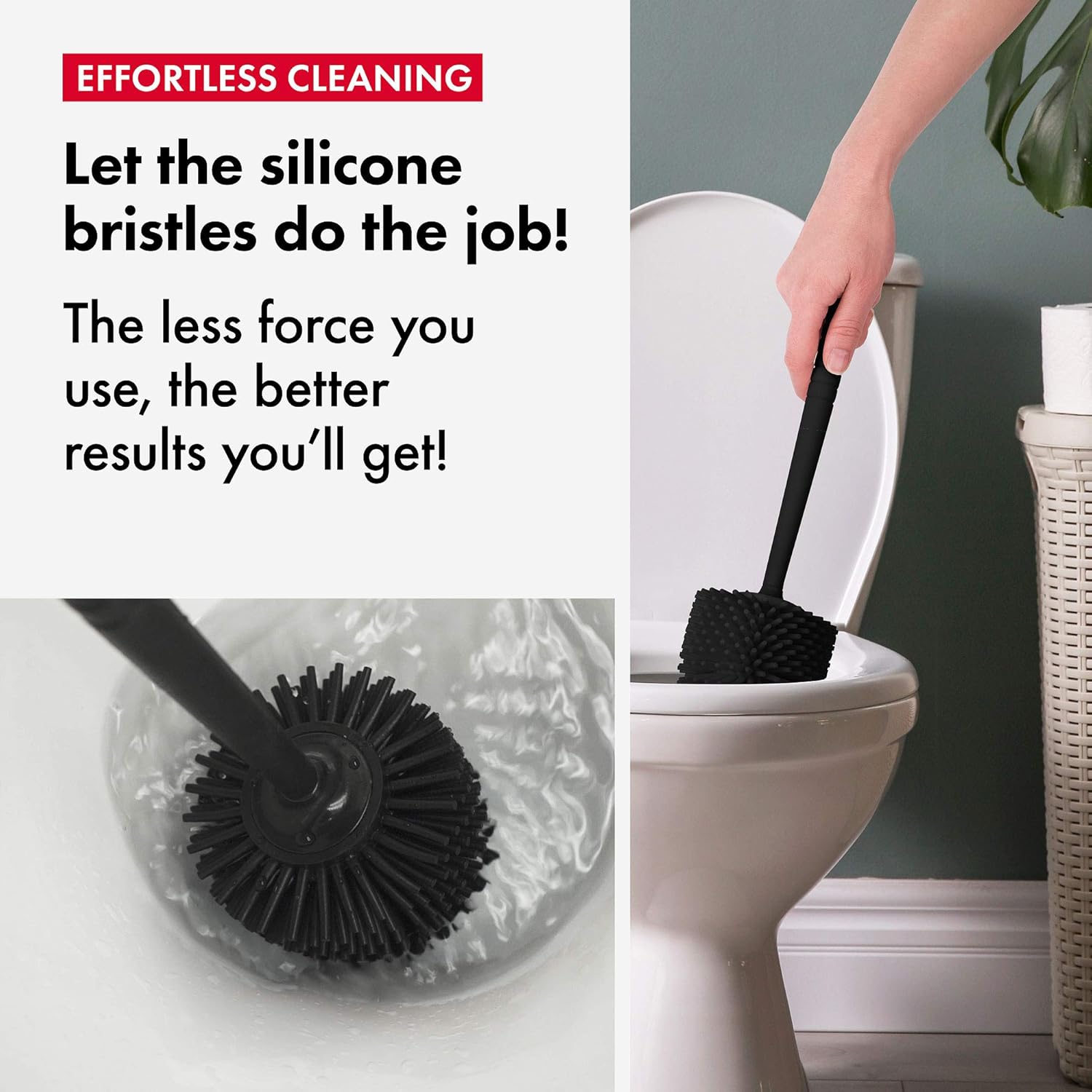 Tyroler Bright Tools Toilet Brush Set - Black