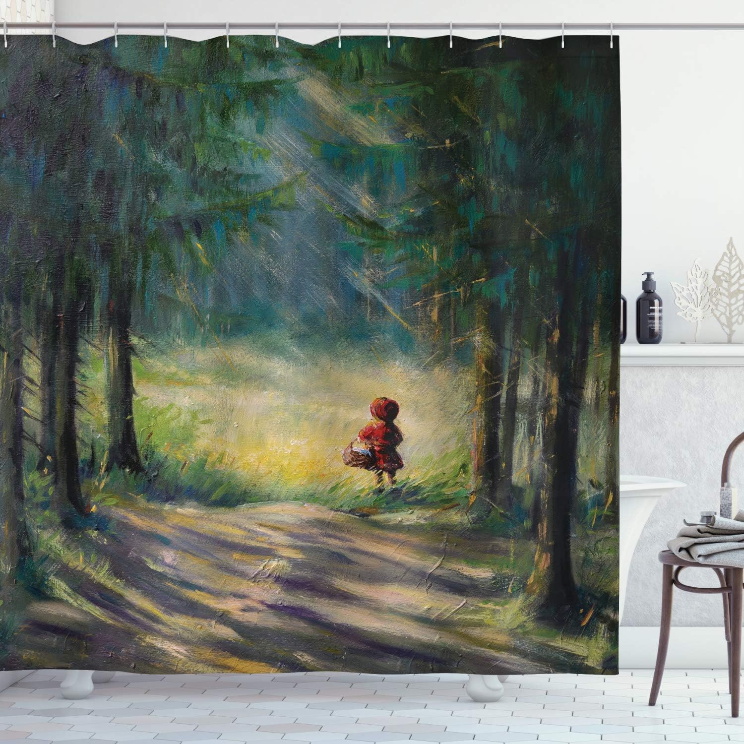 Ambesonne Fantasy Shower Curtain Set 69x75 with Hooks