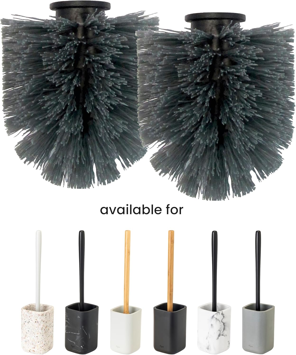 Vigar Toilet Bowl Brush Refill 2 Pack Black