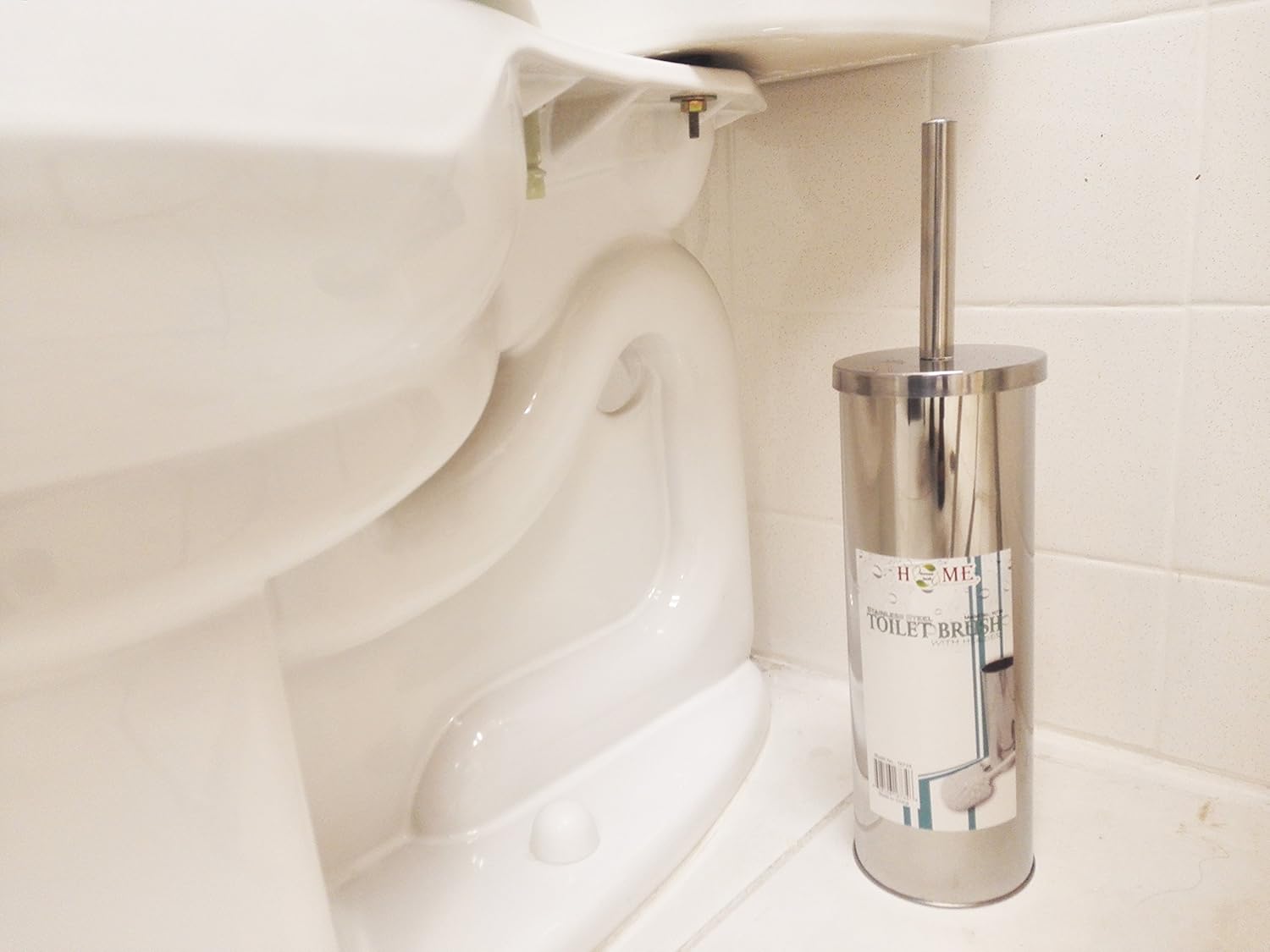 UNIWARE Chrome Coated Short Handle Toilet Brush 15 Inch