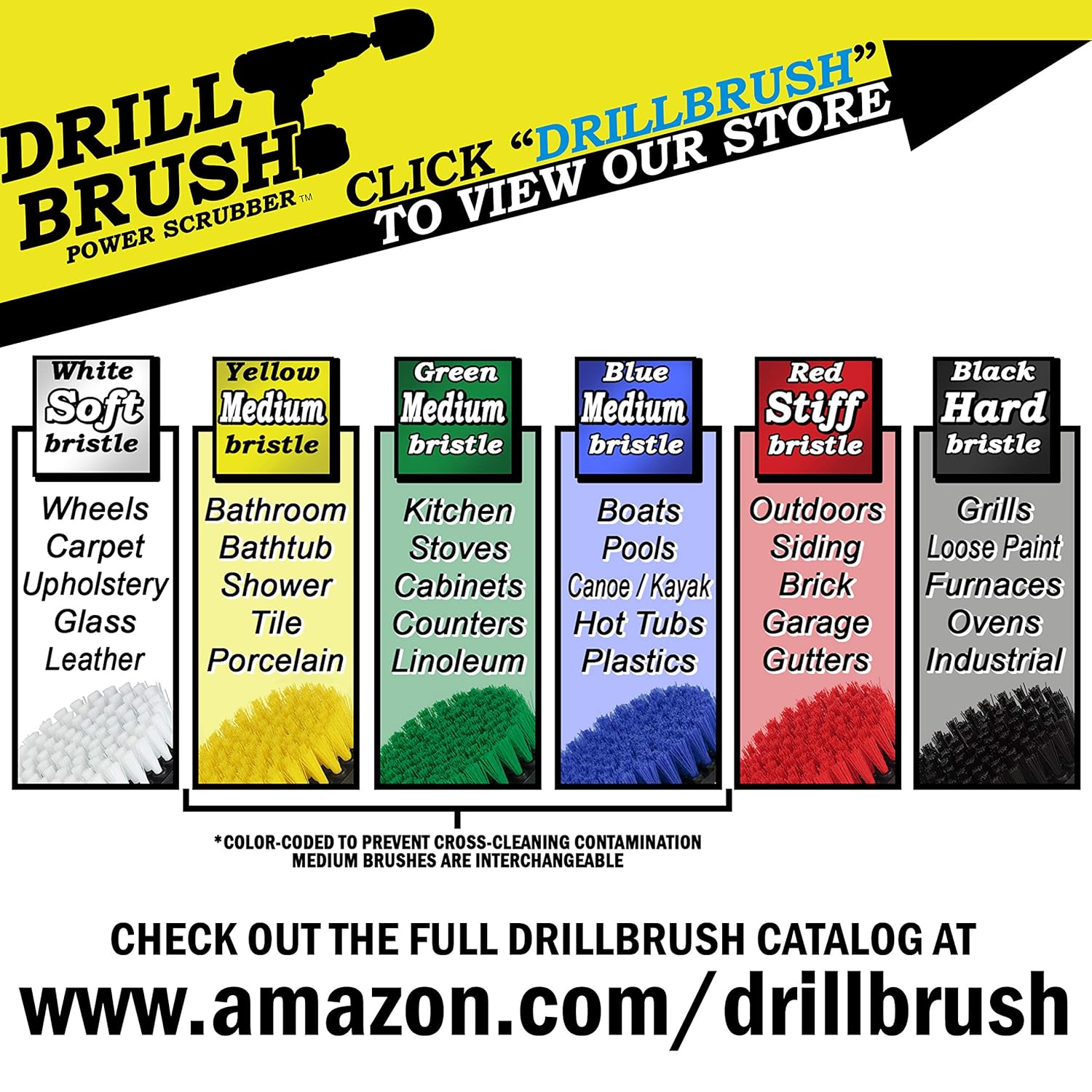 Drillbrush 2-Piece Shower Cleaning Brush Set