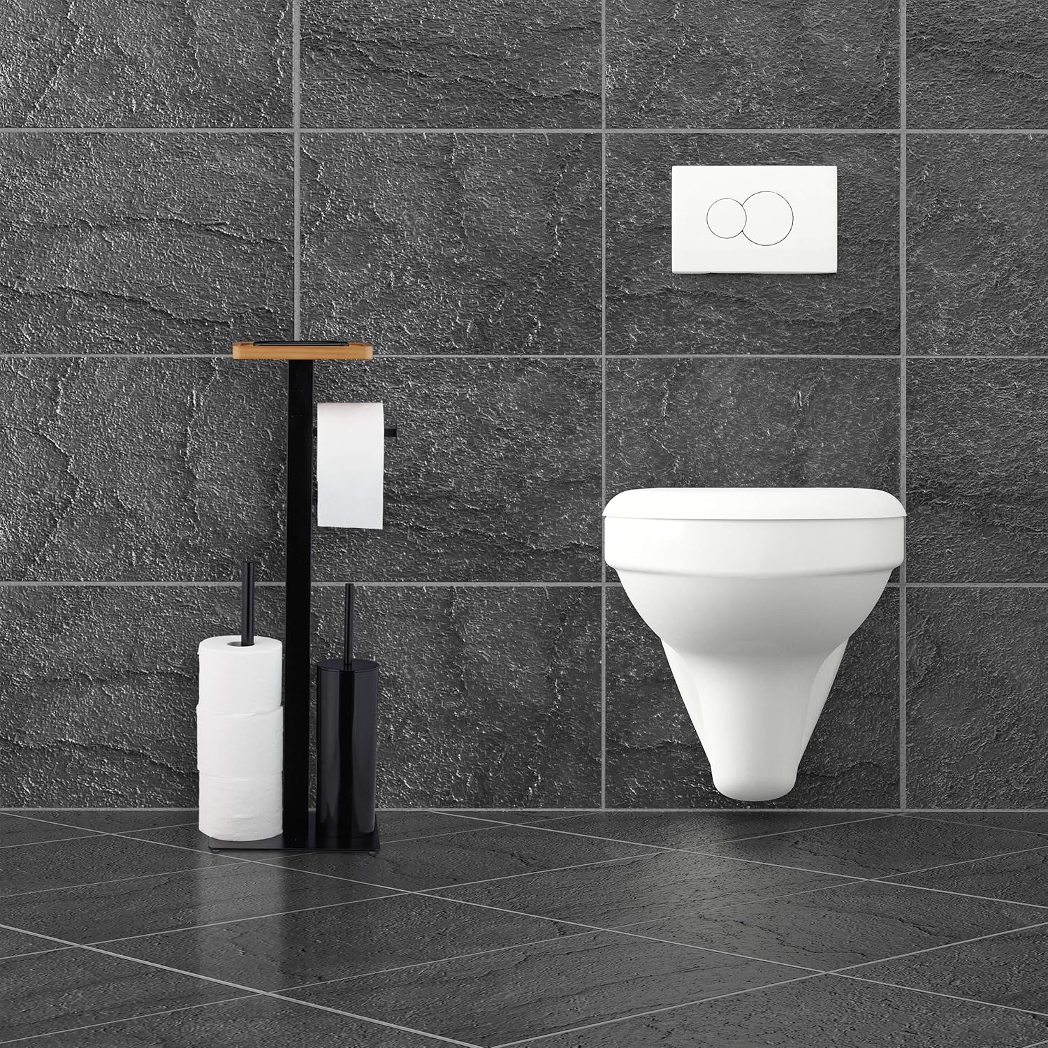 Relaxdays Toilet Brush Set with Paper Holder and Storage